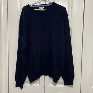 Oliver & James Mens 100% Cashmere Navy Blue Crewneck Sweater Size XXL